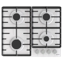 Варочная поверхность Gorenje газовая на стекле, 60см, чугун, белый