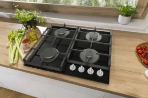 Варильна поверхня Gorenje газова на склі, 60см, чавун, чорний №3