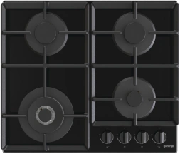 Варочная поверхность Gorenje газовая на стекле, 60см, чугун, черный