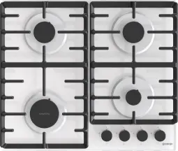 Варочная поверхность Gorenje газовая на стекле, 60см, чугун, белый