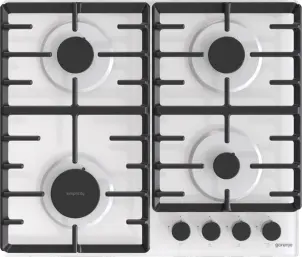 Варильна поверхня Gorenje газова на склі, 60см, чавун, білий №1