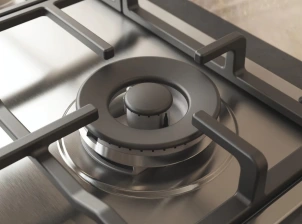 Варильна поверхня Whirlpool газова, 60см, чавун, конфорка з подвійним рядом полум'я, нерж №7