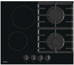 Варочная поверхность Gorenje комбинированная (2 газ + 2 стеклокерам.), 60см, черный