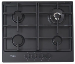 Варочная поверхность Whirlpool газовая, 60см, чугун, конфорка с двойным рядом пламени, черный