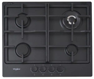 Варочная поверхность Whirlpool газовая, 60см, чугун, конфорка с двойным рядом пламени, черный №2
