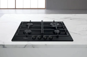 Варочная поверхность Whirlpool газовая, 60см, чугун, конфорка с двойным рядом пламени, черный №3