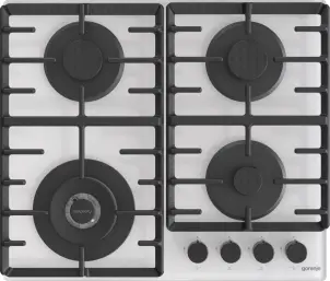 Варочная поверхность Gorenje газовая на стекле, 60см, чугун, белый №2