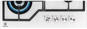 Варочная поверхность Electrolux газовая на стекле, 60см, чугун, белый №3