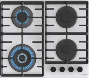 Варочная поверхность Gorenje газовая на стекле, 60см, чугун, белый №9