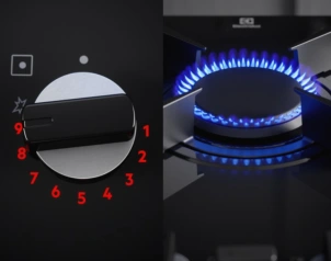 Варочная поверхность Electrolux газовая на стекле, 60см, чугун, электрон. управление, Hob2Hood, черный №4