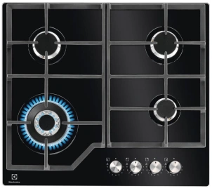 Варочная поверхность Electrolux газовая на стекле, 60см, чугун, черный №2