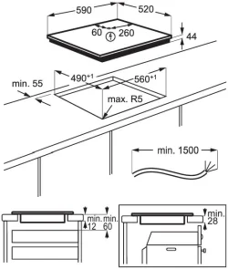 Варочная поверхность Electrolux индукционная, 60см, Hob2Hood, черный №3