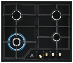 Варочная поверхность Electrolux газовая, 60см, чугун, черный матовый