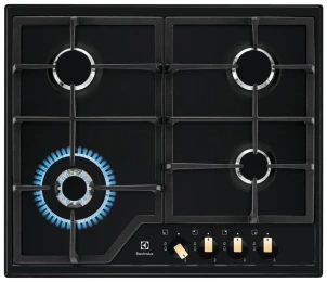 Варочная поверхность Electrolux газовая, 60см, чугун, черный матовый №2