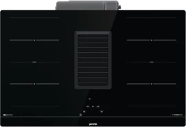 Варочная поверхность Gorenje индукционная, 83см, расширенная зона, встроенная вытяжка, 620м.куб/час, черный