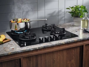 Варочная поверхность Electrolux газовая на стекле, 60см, чугун, черный №3