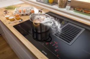 Варильна повверхня Gorenje індукційна, 83см, розширена зона, вбудована витяжка, 620м.куб/год, чорний №8