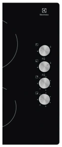 Варочная поверхность Electrolux комбинированная (2 газ + 2 стеклокерам.), 60см, чугун, черный №4