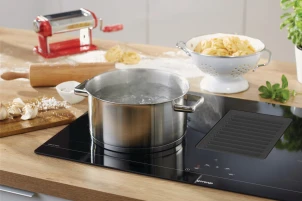 Варильна повверхня Gorenje індукційна, 83см, розширена зона, вбудована витяжка, 620м.куб/год, чорний №11