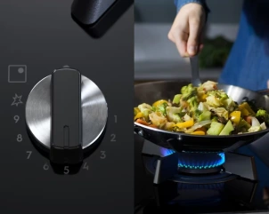 Варочная поверхность Electrolux газовая на стекле, 75см, чугун, электрон. управление, Hob2Hood, черный №9