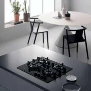 Варочная поверхность Whirlpool газовая на стекле, 60см, чугун, конфорка с двойным рядом пламени, черный №10