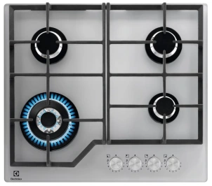 Варочная поверхность Electrolux газовая на стекле, 60см, чугун, серебристый №2