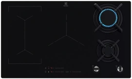 Варочная поверхность Electrolux комбинированная (2 газ + 3 инд), 90см, расширенная зона, чугун, черный