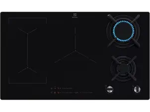 Варочная поверхность Electrolux комбинированная (2 газ + 3 инд), 90см, расширенная зона, чугун, черный №2