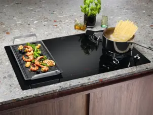 Варочная поверхность Electrolux комбинированная (2 газ + 3 инд), 90см, расширенная зона, чугун, черный №3