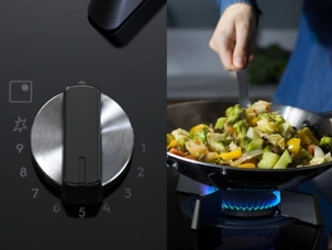 Варочная поверхность Electrolux комбинированная (2 газ + 3 инд), 90см, расширенная зона, чугун, черный №4