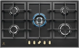 Варочная поверхность Electrolux газовая, 90см, чугун, черный
