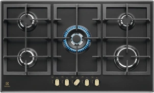 Варочная поверхность Electrolux газовая, 90см, чугун, черный №1