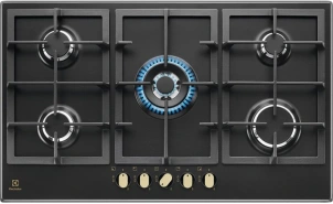 Варочная поверхность Electrolux газовая, 90см, чугун, черный №2