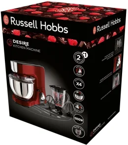 Кухонная машина Russell Hobbs Desire 1000Вт, чаша-металл, корпус-пластик, насадок-4, красный №6