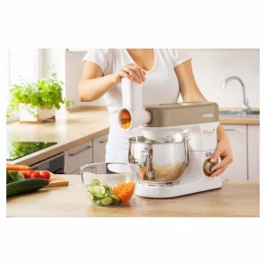 Кухонна машина Sencor 1200Вт, чаша-метал, корпус-пластик, насадок-19, коричнево-білий №8