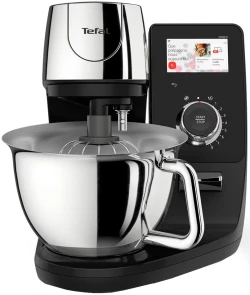 Кухонная машина Tefal I-Coach Touch, 1200Вт, чаша-металл, корпус-металл+пластик, дисплей, насадок-3, подкл. к смартфону, черный №1
