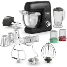 Кухонная машина Tefal Bake Partner 1100Вт, чаша-металл, корпус-пластик, насадок-8, черный