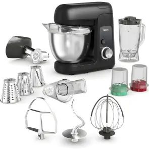 Кухонна машина Tefal Bake Partner 1100Вт, чаша-метал, корпус-пластик, насадок-8, чорний №2