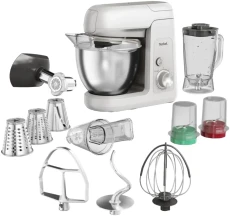 Кухонная машина Tefal Bake Partner 1100Вт, чаша-металл, корпус-пластик, насадок-8, белый
