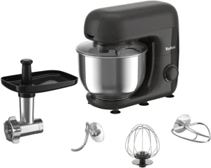 Кухонна машина Tefal Bake Essential 800Вт, чаша-метал, корпус-метал/пластик, насадок-4, чорний №1