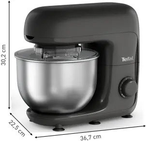 Кухонна машина Tefal Bake Essential 800Вт, чаша-метал, корпус-метал/пластик, насадок-4, чорний №5