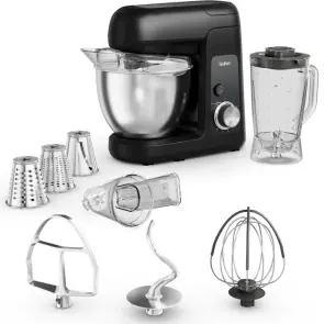 Кухонна машина Tefal Bake Partner 1100Вт, чаша-метал, корпус-пластик, насадок-6, чорний №2