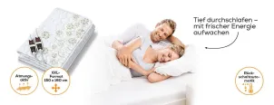 Електропростирадло Beurer, від мережі, 150х160см, 60+60Вт, 4 режими, роздільне налаштування зон обігріву, фліс, білий №10