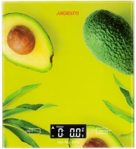 Весы Ardesto кухонные Avocado, 5кг, AAAx2 в комплекте, стекло, многоцветный.