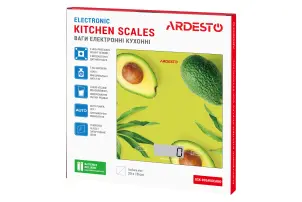 Ваги Ardesto кухонні Avocado, 5кг, AAAx2 в комплекті, скло, багатокольоровий №7