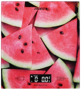 Весы Ardesto кухонные Watermelon, 5кг, AAAx2 в комплекте, стекло, многоцветный №1