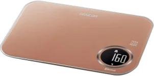 Весы Sencor кухонные, 5кг, подключение к смартфону, AAAx2, пластик, золотой №8