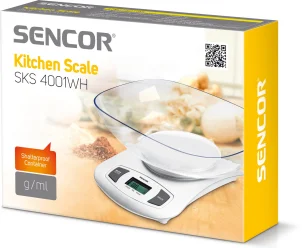 Ваги Sencor кухонні з чашею, 5кг, CR2032x1 в комплекті, пластик, білий №6