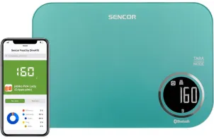 Ваги Sencor кухонні, 5кг, підключення до смартфону, AAAx2, пластик, зелений №3
