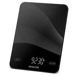 Весы кухонные Sencor, 10кг, аккумулятор 250mAh, USB-C, смысл. упр., стекло, черный №2
